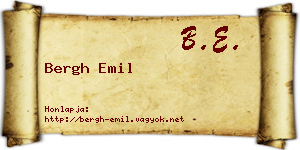 Bergh Emil névjegykártya