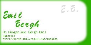 emil bergh business card